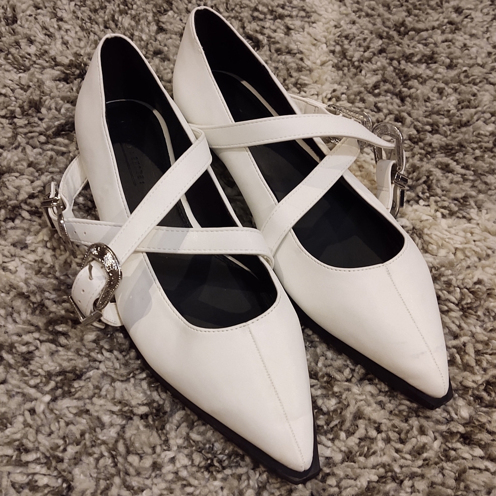 ASOS Lexicon white western Pointed Ballet Flats 6